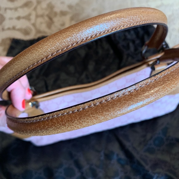 Gucci pink canvas & leather bag. - Picture 4 of 6